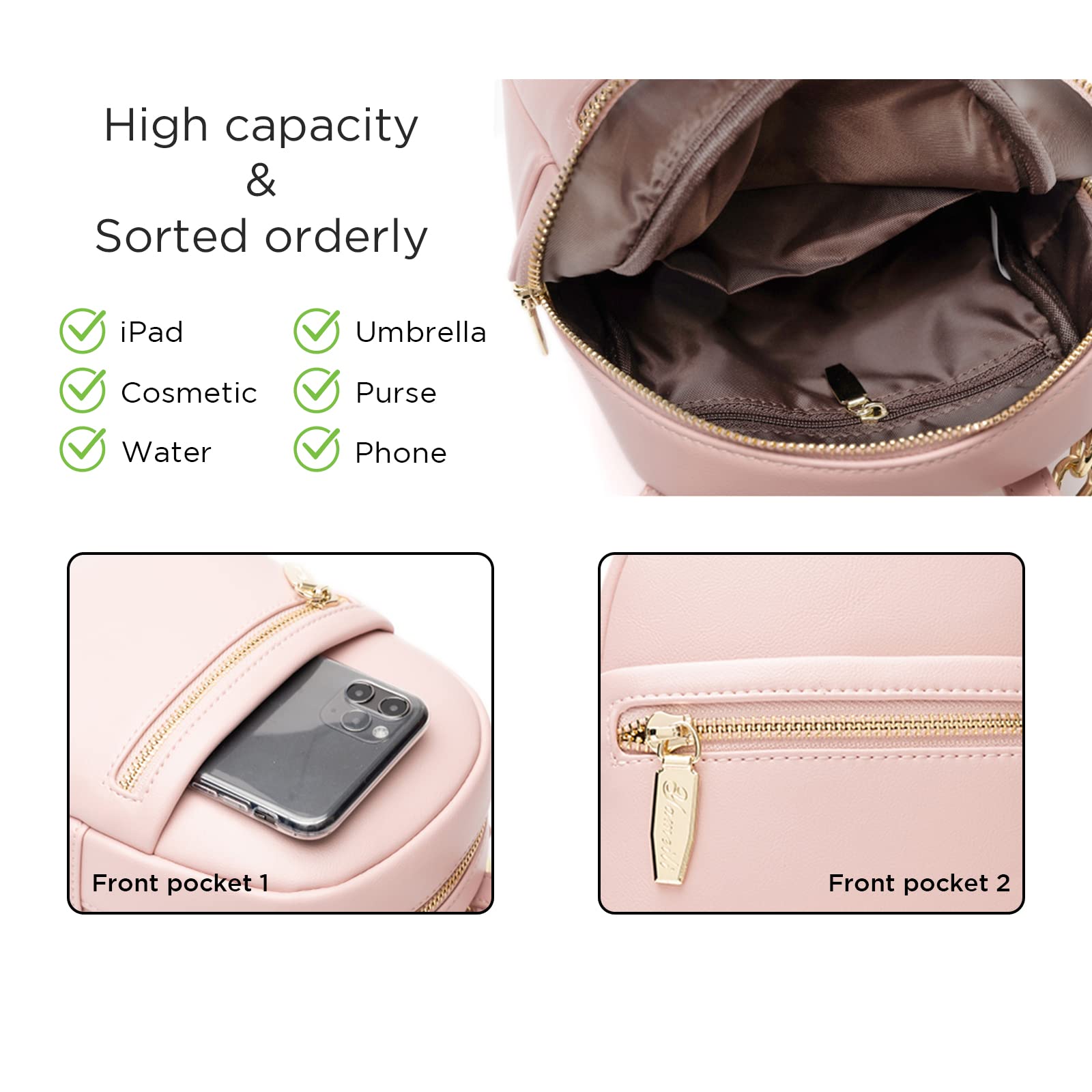 Mini Leather Backpack Purse for Women - Small Cute Shoulder Bag Handbag | Perfect for Travel, Work, School & Daily Use