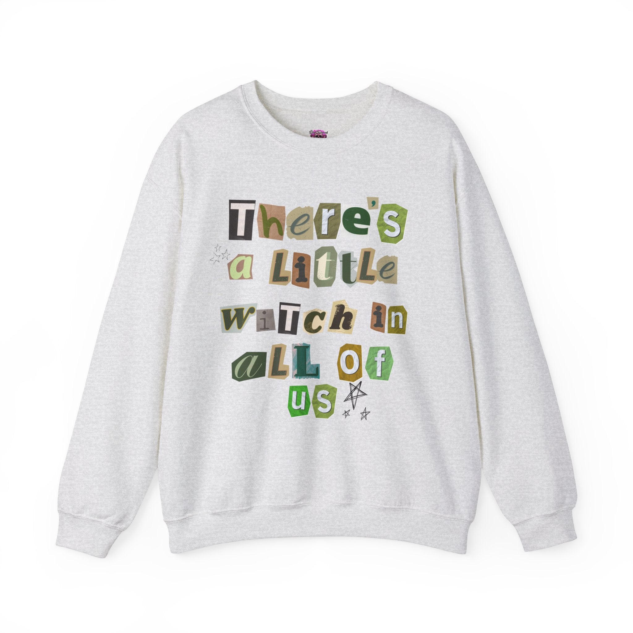 There's a Little Witch in All of Us - Cute Halloween Crewneck Sweatshirt for Women & Teens - Perfect for Fall, Spooky Season & Witchy Vibes