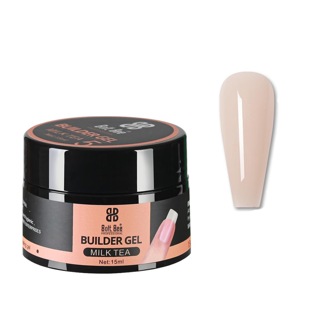 BOLT BE UV/LED Hard Builder Gel for Nail Extensions & Strengthening - Sculpting Color Gel Polish (4 Colors) - Perfect for Salon Professionals & DIY Nail Art at Home
