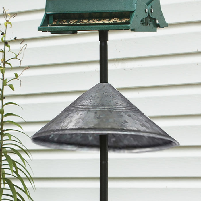 Rustic Farmhouse Galvanized Steel Squirrel Resistant Bird Feeder Baffle - Durable Outdoor Wildlife Protection for Gardens & Backyards