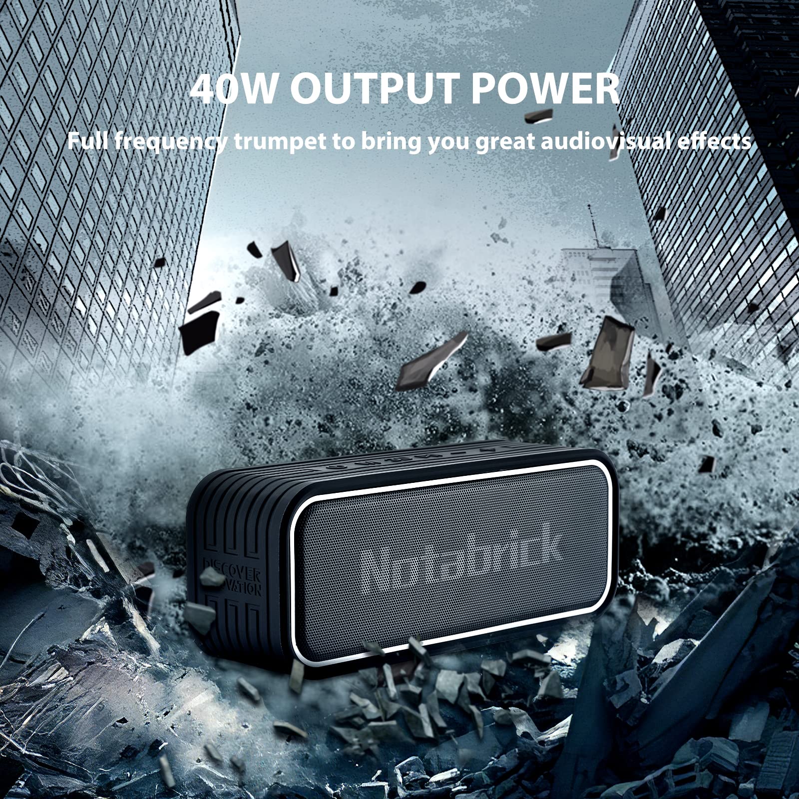 40W Bluetooth Speaker with 3D Surround Sound & Enhanced Bass | IPX7 Waterproof Portable Speaker | 30H Playtime & Voice Assistant | 100ft Wireless Range | Perfect for Home, Garden, Outdoor, Travel & Parties