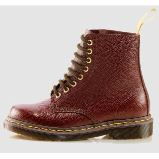Dr. Martens 1460 Pebble Cherry Red Made in England Leather Boots - Classic 8-Eye Combat Boots for Men & Women, Perfect for Punk, Grunge & Everyday Street Style