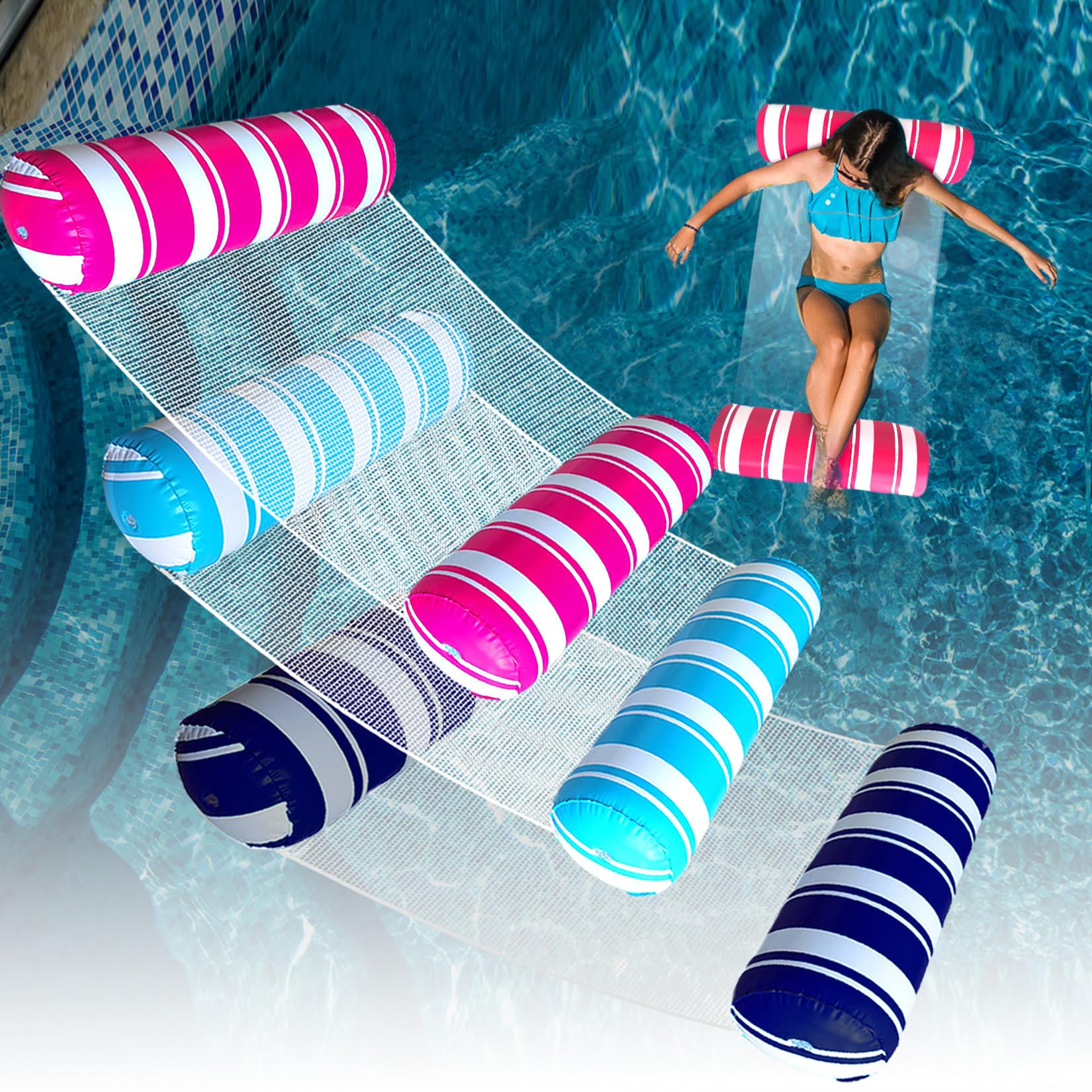**Best Inflatable Pool Floats for Adults - 4-in-1 Multi-Purpose Water Hammock, Lounge Chair & Raft - Perfect for Swimming, Relaxation & Vacation Fun**    *(Ideal for Pool Parties, Beach Trips & Summer Relaxation!)*