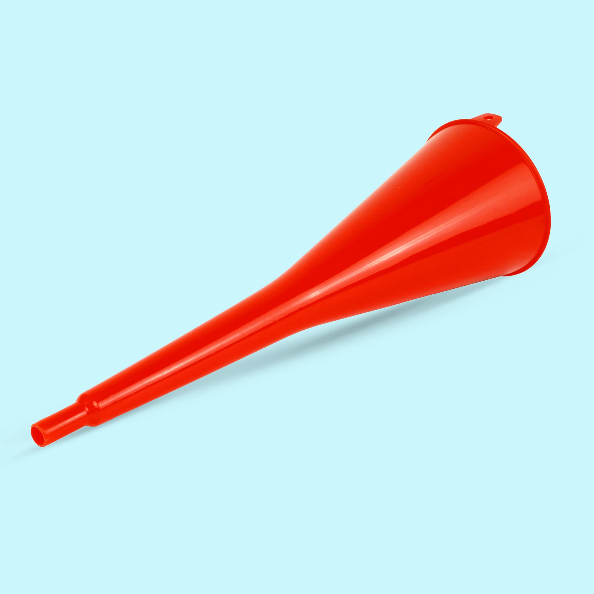 Premium Round Kitchen Funnel - 12oz Food-Grade Funnel for Bottles, Jars & Containers - Heavy Duty Oil Funnel for Gas, Lubricants & Automotive Fluids - Perfect for Cooking, Baking & DIY Car Maintenance (Red)