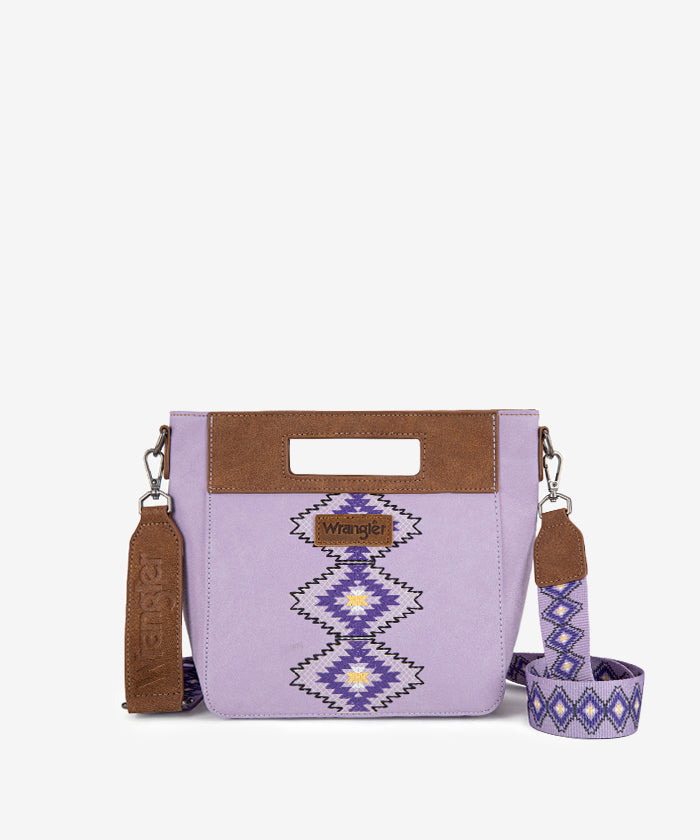Wrangler Aztec Embroidered Crossbody Bag for Women - Stylish Boho Purse with Adjustable Strap, Perfect for Travel, Shopping & Daily Use