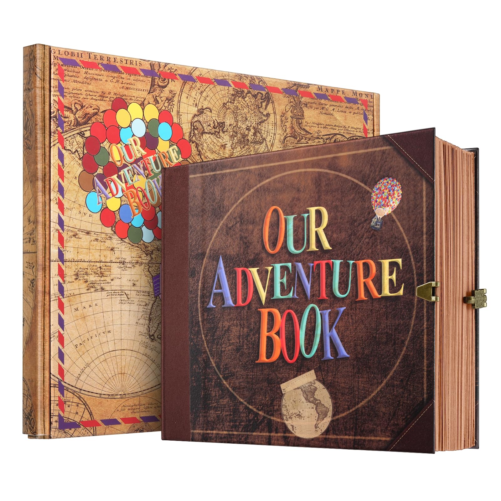 Adventure Scrapbook Photo Album - Retro Embossed Cover Travel Journal & Memory Book Kit | Perfect for Travel Diaries, Vacation Keepsakes & Gift Ideas
