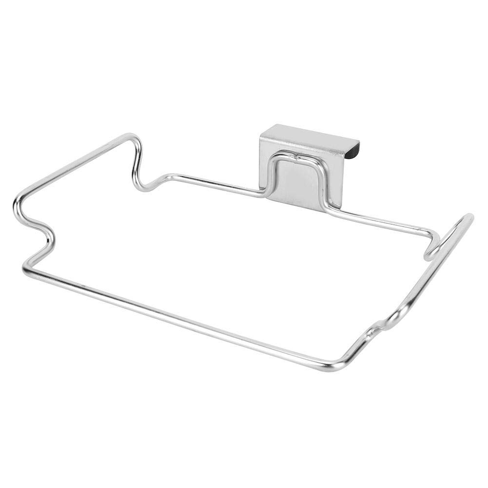 Fdit Over the Cabinet Plastic Bag Holder - Stainless Steel Hanging Trash Bag Organizer for Kitchen, Pantry, Bathroom, Dorm & Office | Space-Saving Storage Solution for Grocery Bags & Garbage Disposal
