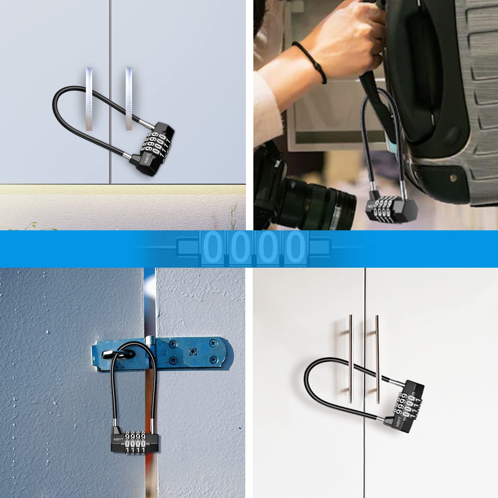 Waterproof 4-Digit Resettable Combination Padlock with 3.5