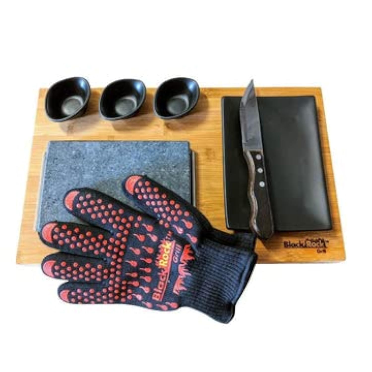 Premium Black Rock Grill Steak Stone Set - Natural Lava Rock Cooking Kit for Perfectly Seared Steaks & Meals | Includes Accessories & Gift Box | Ideal for Outdoor BBQs, Camping & Home Dining Experiences