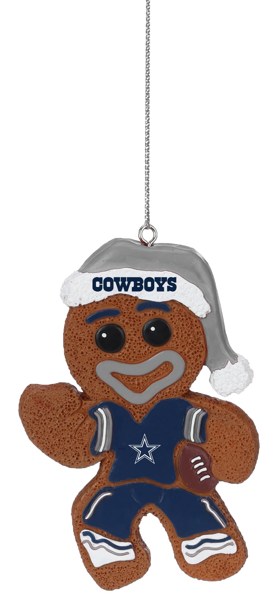 FOCO Dallas Cowboys NFL Gingerbread Man Christmas Tree Ornament - Team Logo Holiday Decor for Football Fans (Perfect for Xmas Tree, Mantel, or Cowboys Themed Party Decorations)
