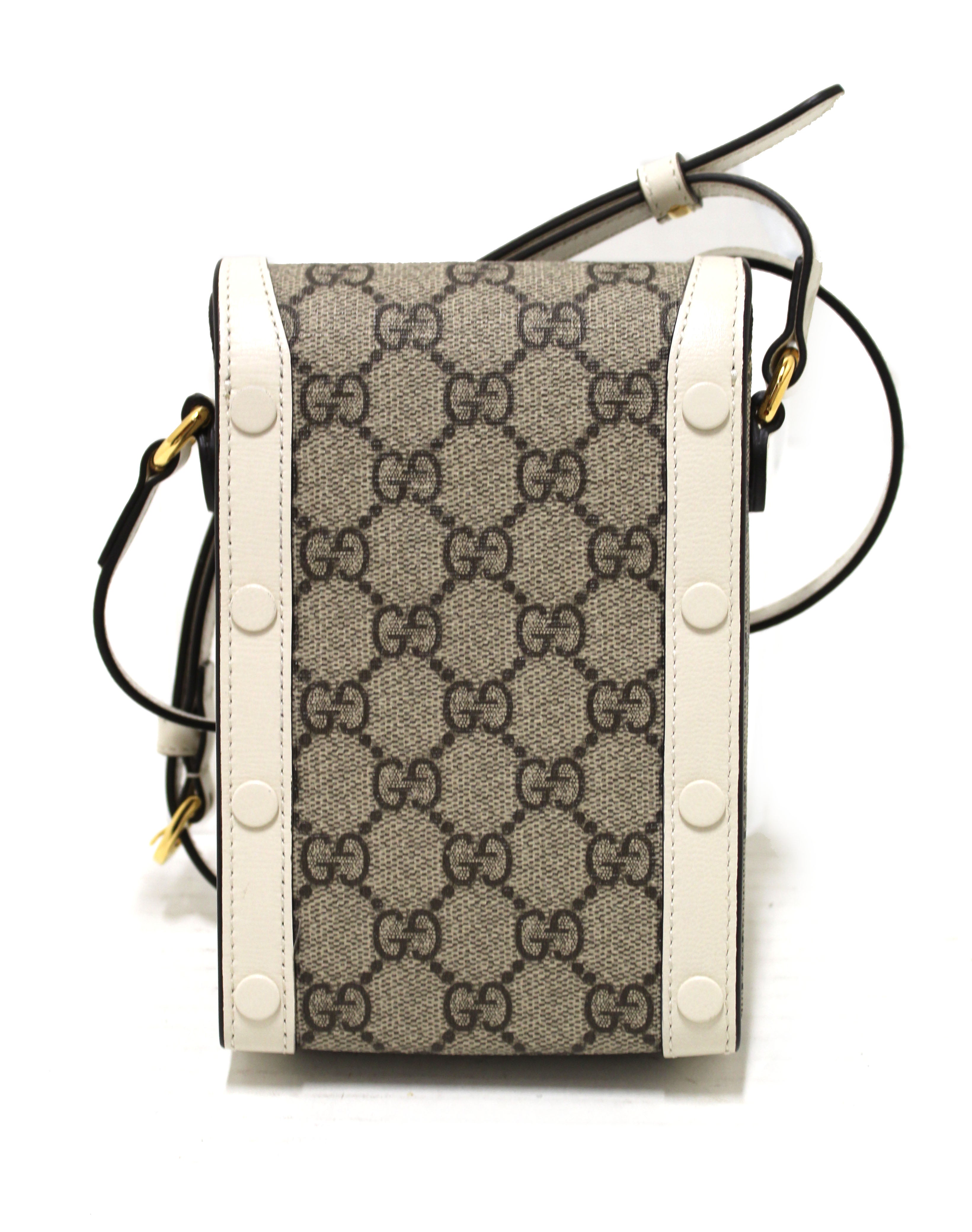 Authentic Gucci GG Supreme Canvas Horsebit 1955 Vertical Crossbody Bag - Luxury Designer Shoulder Bag for Women, Perfect for Work, Travel & Evening Out