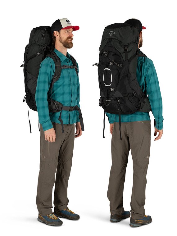 Osprey Aether 65 Backpack - Lightweight Hiking Backpack for Men & Women, 65L Travel Backpack with Adjustable Suspension - Perfect for Camping, Trekking & Outdoor Adventures