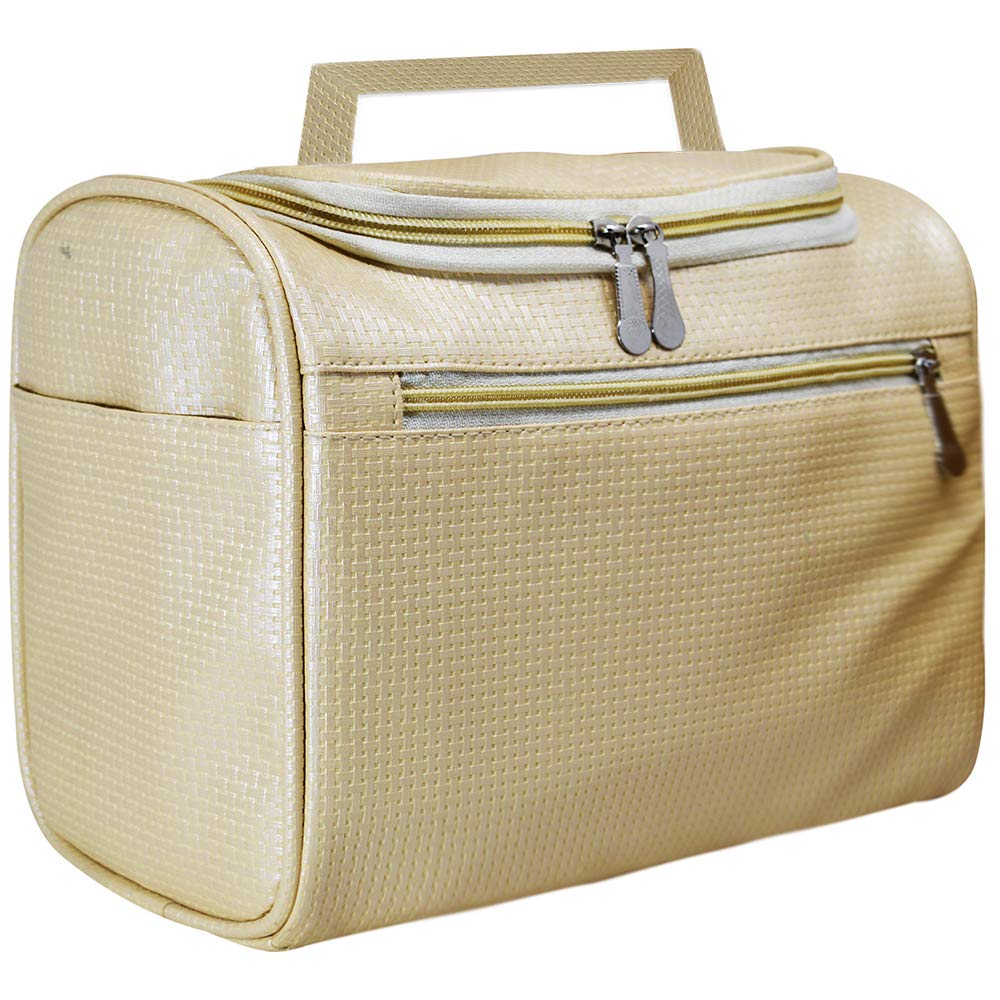 Adbeni Large Waterproof Travel Cosmetic Bag - Multifunctional Makeup Organizer for Men & Women | Perfect for Travel, Gym, Home Storage & Daily Essentials (Cream)