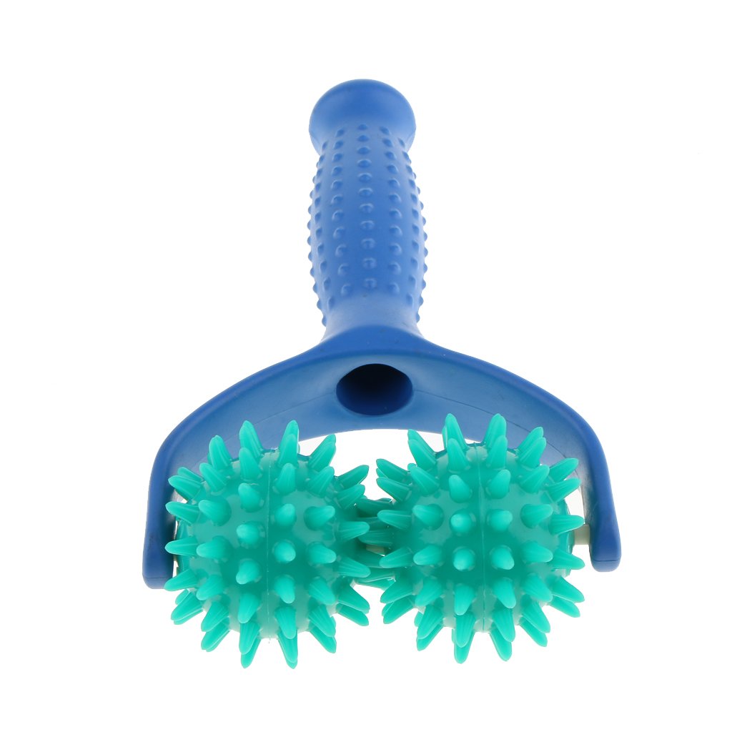 2PCS Spiky Massage Balls with Handle - Deep Tissue Muscle Relaxation for Back, Neck & Shoulder Pain Relief - Perfect for Home, Gym & Office Use - Self Massage Roller for Athletes & Desk Workers