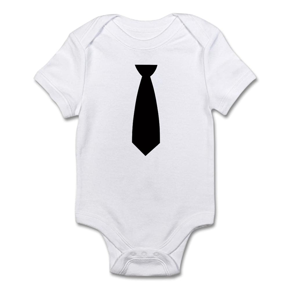 Black Baby Bodysuit with Tie Print - Cute Newborn Outfit for Photos, Parties & Everyday Wear | CafePress