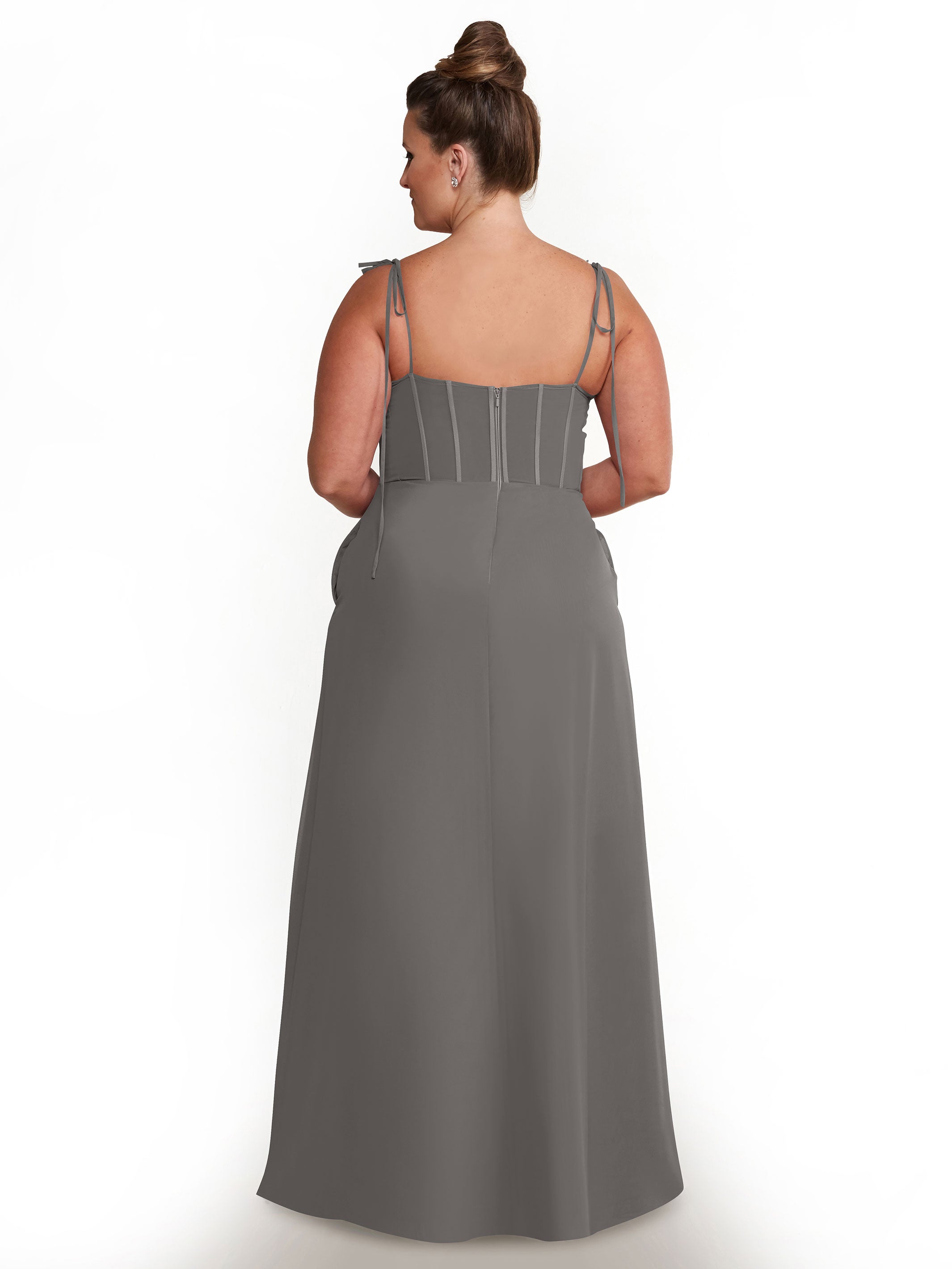 Elegant 80144 Chiffon A-Line Bridesmaid Dress with V-Neck & Spaghetti Straps - Perfect for Weddings, Formal Events & Special Occasions
