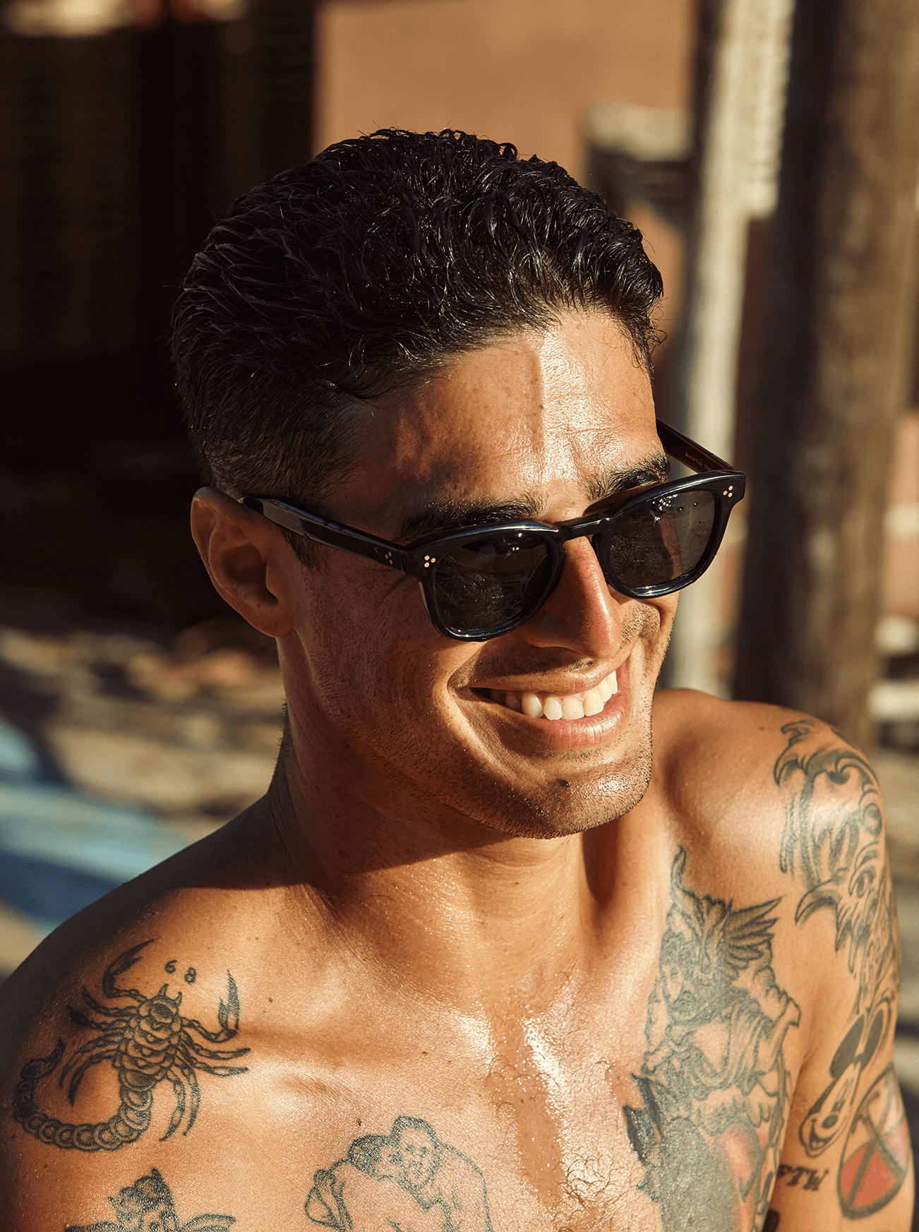 SQUIRE Polarized Sunglasses - Recycled Black & Green Lens - UV Protection for Outdoor Activities, Driving, and Beach