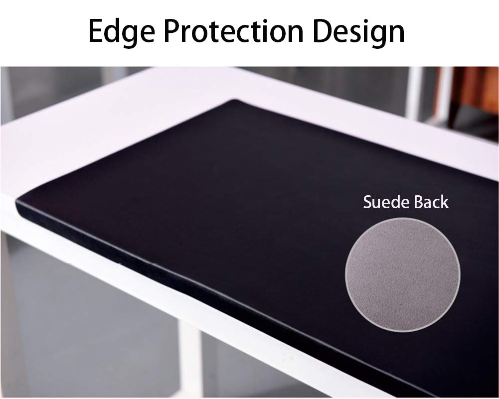 Premium PU Leather Desk Pad - Non-Slip Waterproof Mouse Pad & Smooth Writing Mat with Fixation Lip | Office & Home Workspace Essential for Laptop Keyboard Protection | Ideal for Workstations, Gaming Setups & Study Areas