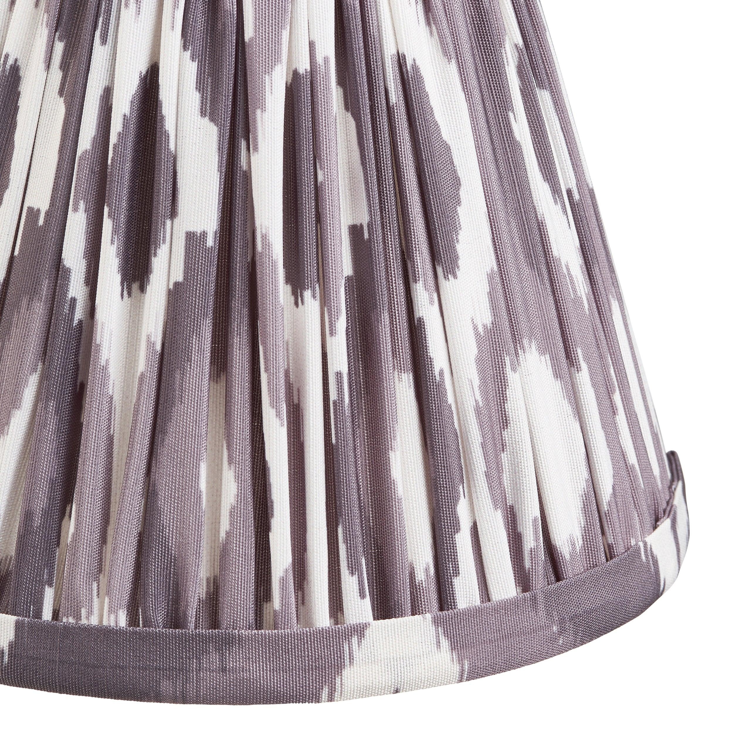 Vintage Dome Arc Brass Wall Light with 16cm Ikat Pearl Grey Shade - Perfect for Bedroom, Living Room & Hallway Lighting