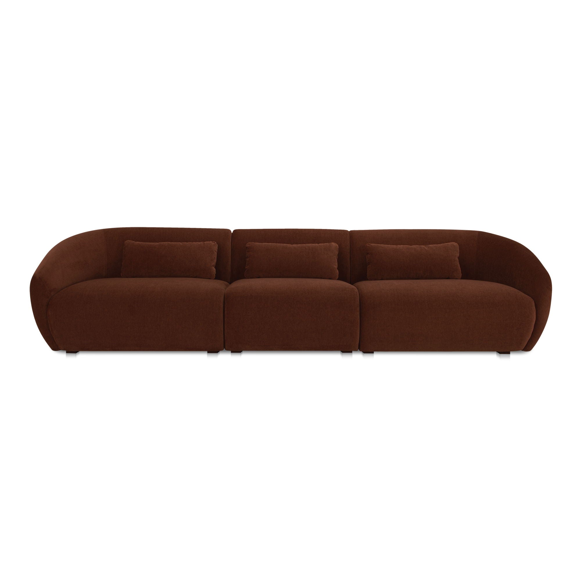 Amelia Modular Sofa Set - Modern Chestnut Brown Sectional Couch for Living Room, Lounge & Home Theater