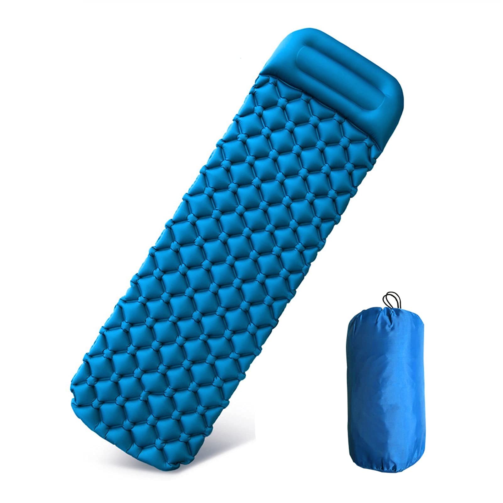 **XIEZI 2-Person Inflatable Sleeping Pad - Ultra-Light Portable Air Mattress for Camping, Hiking & Travel - Includes Pillow (Blue) - Perfect for Outdoor Adventures & Guest Beds**