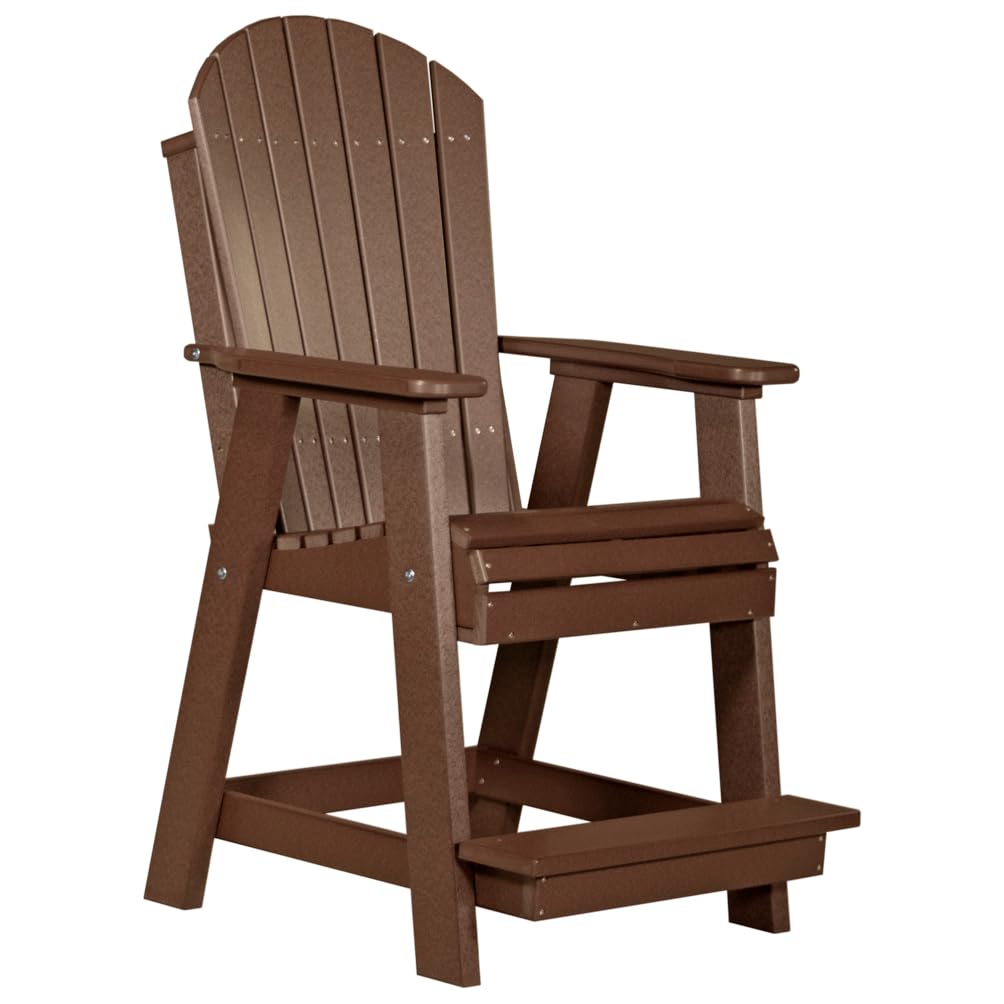 Premium Poly Lumber Adirondack Chairs for Patio, Deck & Balcony - Weather-Resistant Outdoor Furniture in Chestnut Brown - Perfect for Backyard Relaxation, Poolside Lounging & Garden Seating