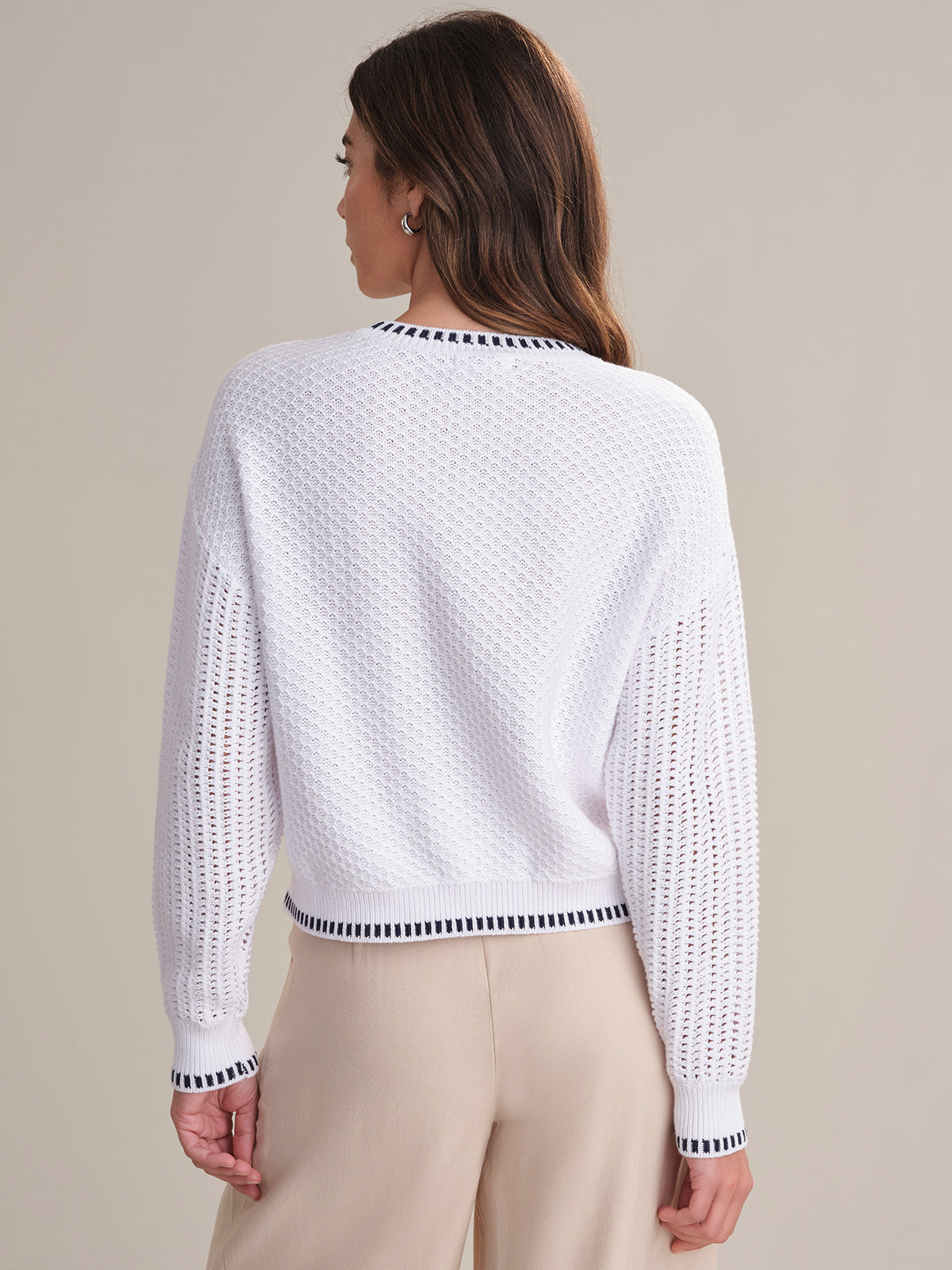 Uma: Stylish Contrast Tipping Crewneck Sweater for Women | Trendy Fall & Winter Knitwear | Perfect for Casual Outings, Office Wear & Cozy Evenings