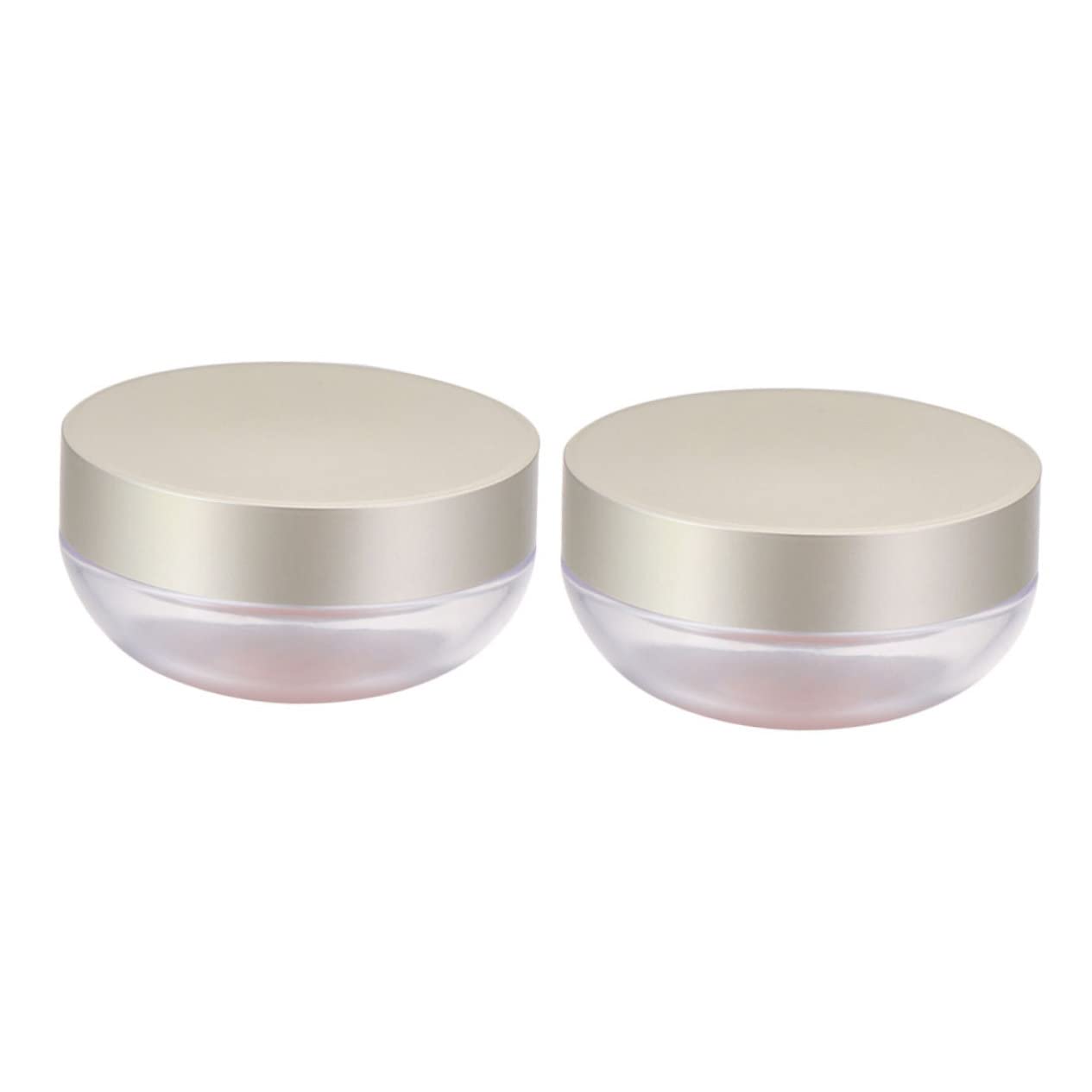 Minkissy 2-Pack Empty Loose Powder Case with Puffs - Reusable Plastic Compact Container for Makeup Powder & Flour | Perfect for Travel, Home & Professional Makeup Kits