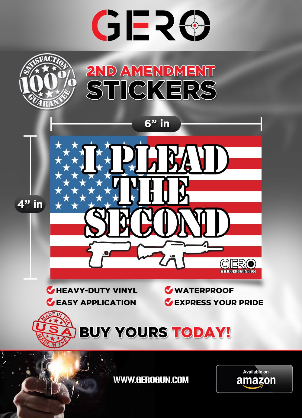 2nd Amendment State Flag Stickers - Patriotic Car Window Decals, Truck Bumper Stickers for Gun Rights Supporters - NRA, Gadsden Flag & ACU Camo Designs - Perfect for Cars, Trucks, Laptops & Gun Safes