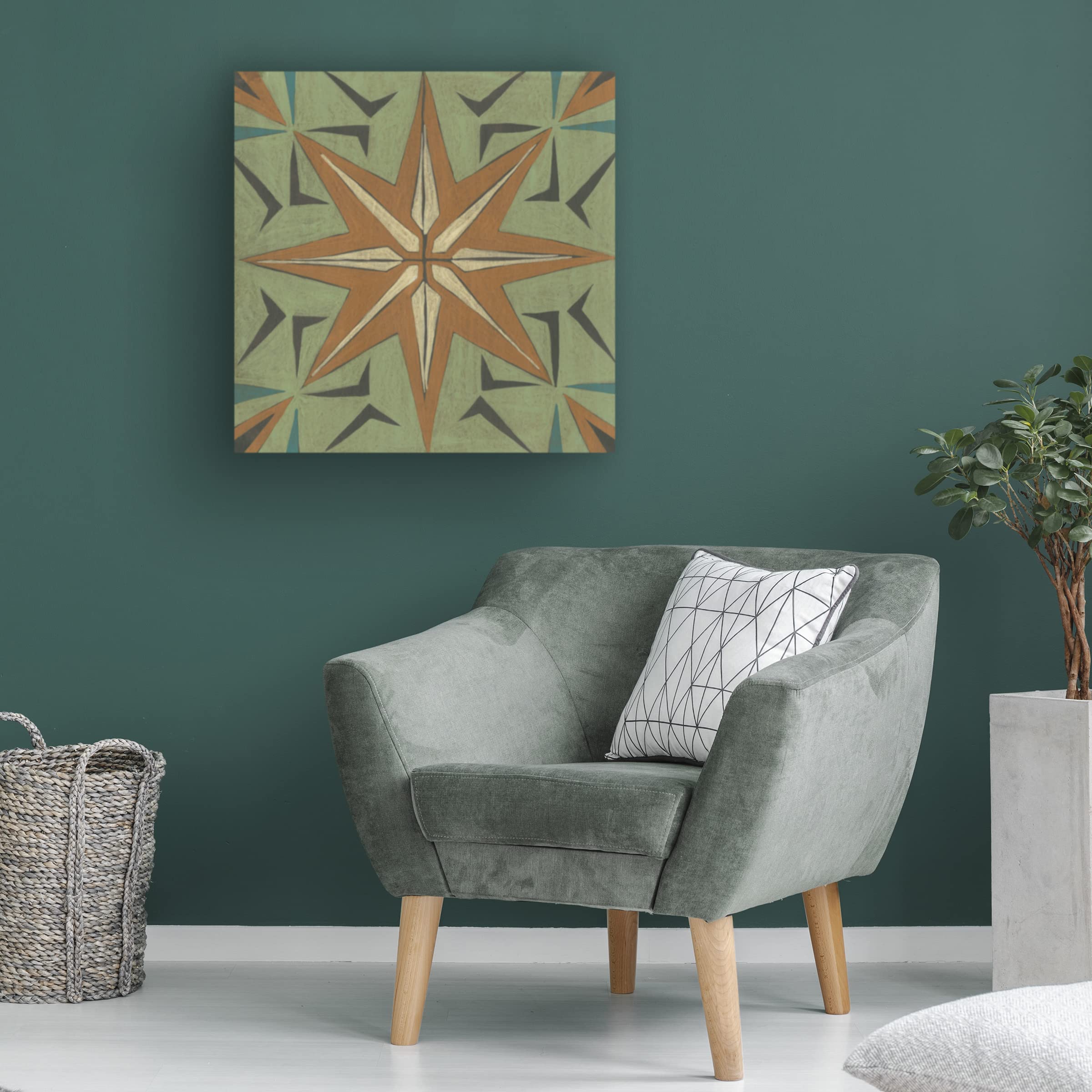Trademark Fine Art 'Fraser Tile III' Canvas Wall Art by Chariklia Zarris - Modern Abstract Painting for Living Room, Bedroom & Office Decor