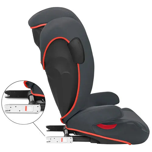 Solution B2 Fix+ Lux Booster Seat - Steel Grey Baby Car Seat for Toddlers | Safe & Comfortable Travel Accessory for Cars, Airplanes & Strollers