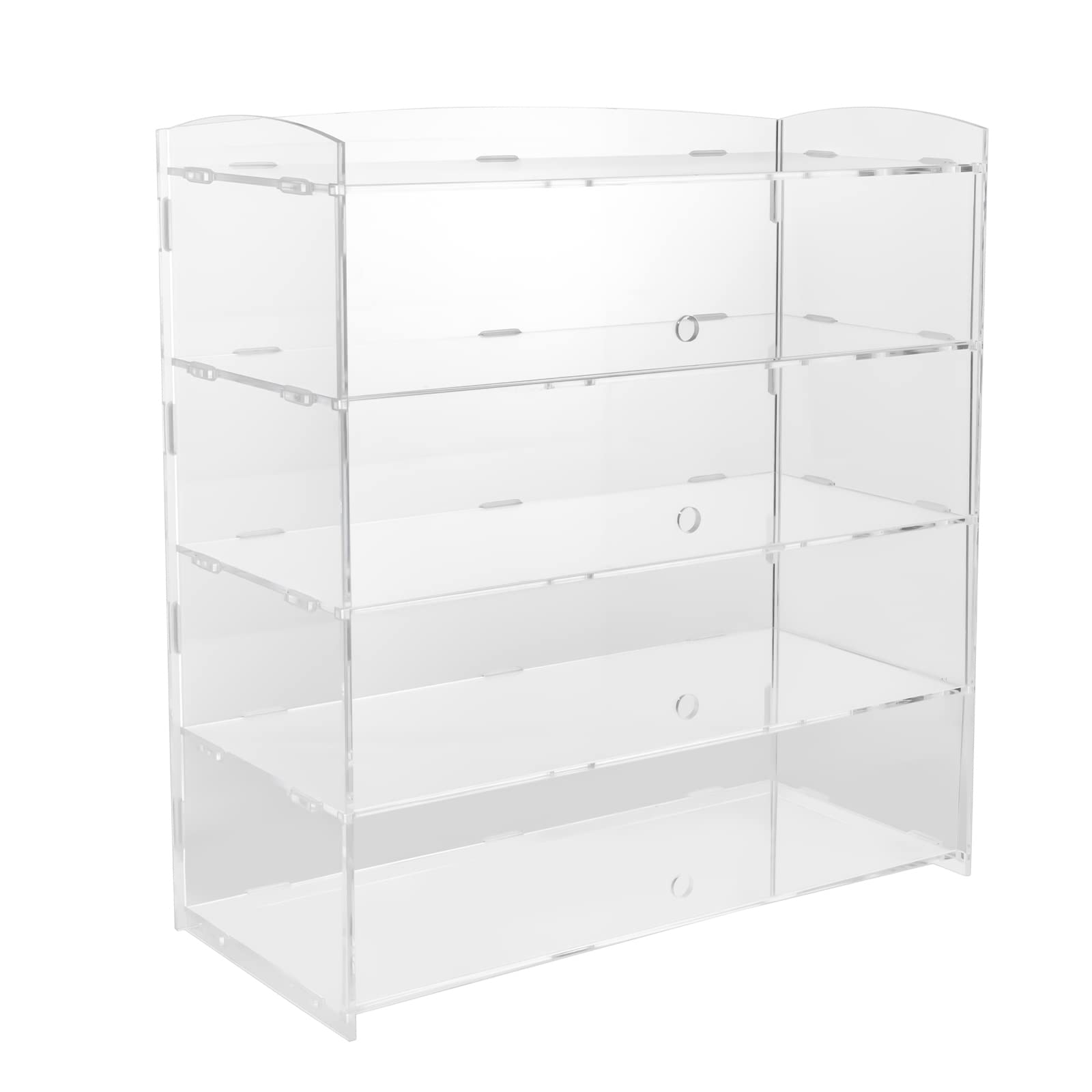 4-Tier Acrylic Display Case for Bakery Pastry, Donuts, Cookies - Retail Counter Display Shelf with Clear View - Perfect for Mini Toys, Collections, Stones & Retail Organization - Great for Bakeries, Cafes, Gift Shops & Home Decor