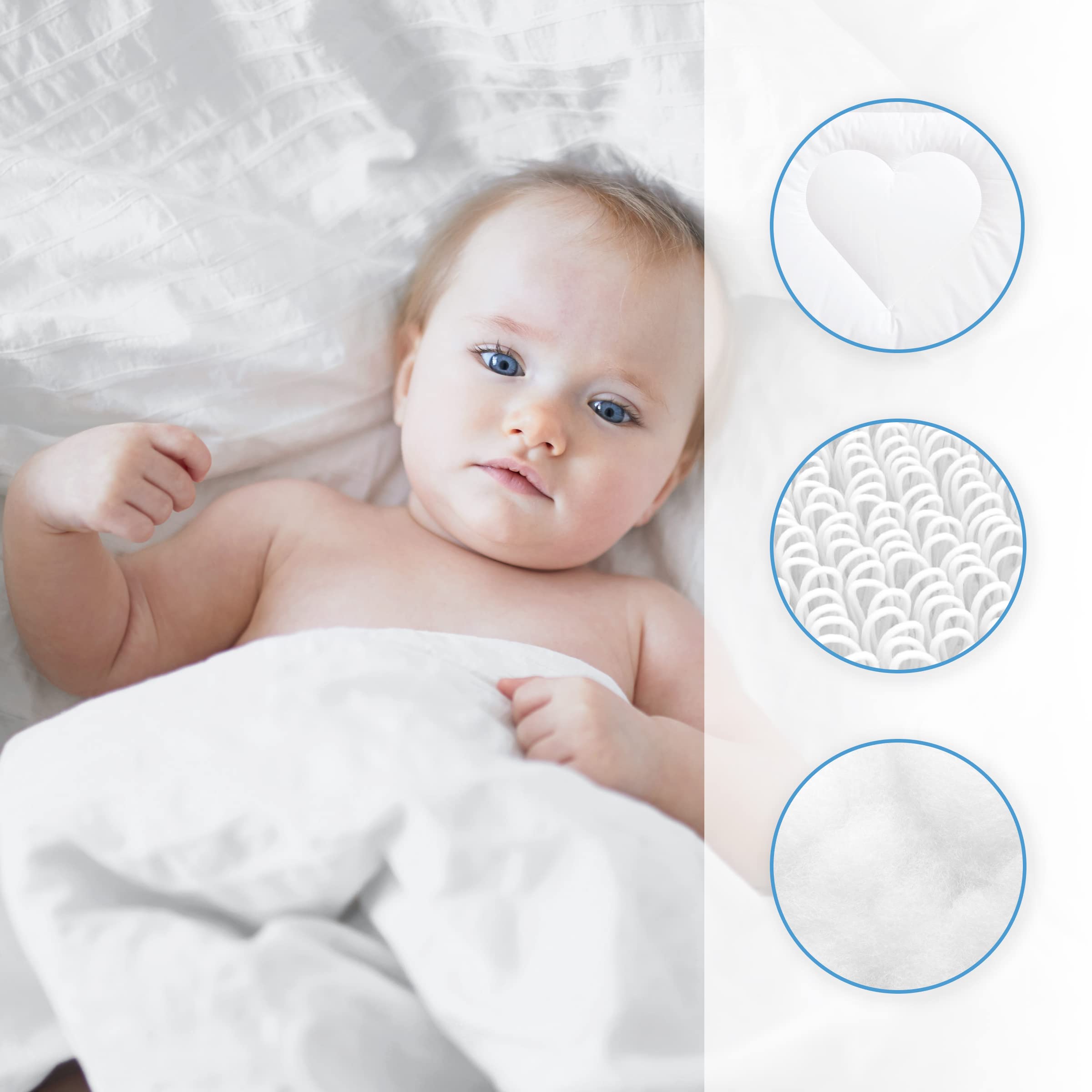 Hypoallergenic 4.5 Tog Baby Piumino - 120x90cm with Pillow for Crib Comfort