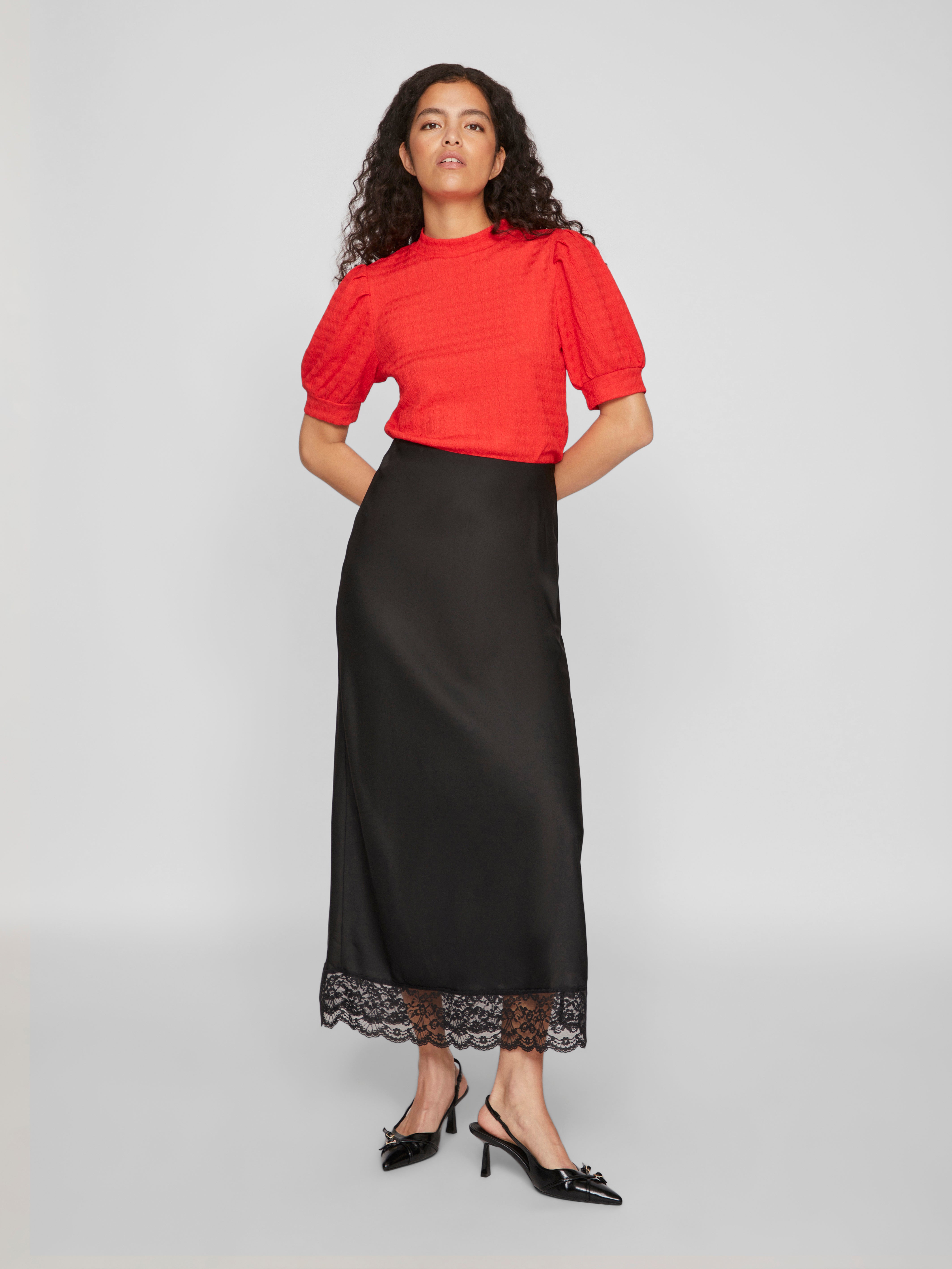 Annette High Waisted Lace Skirt - Elegant Black Midi Skirt for Women | Perfect for Parties, Weddings & Formal Occasions