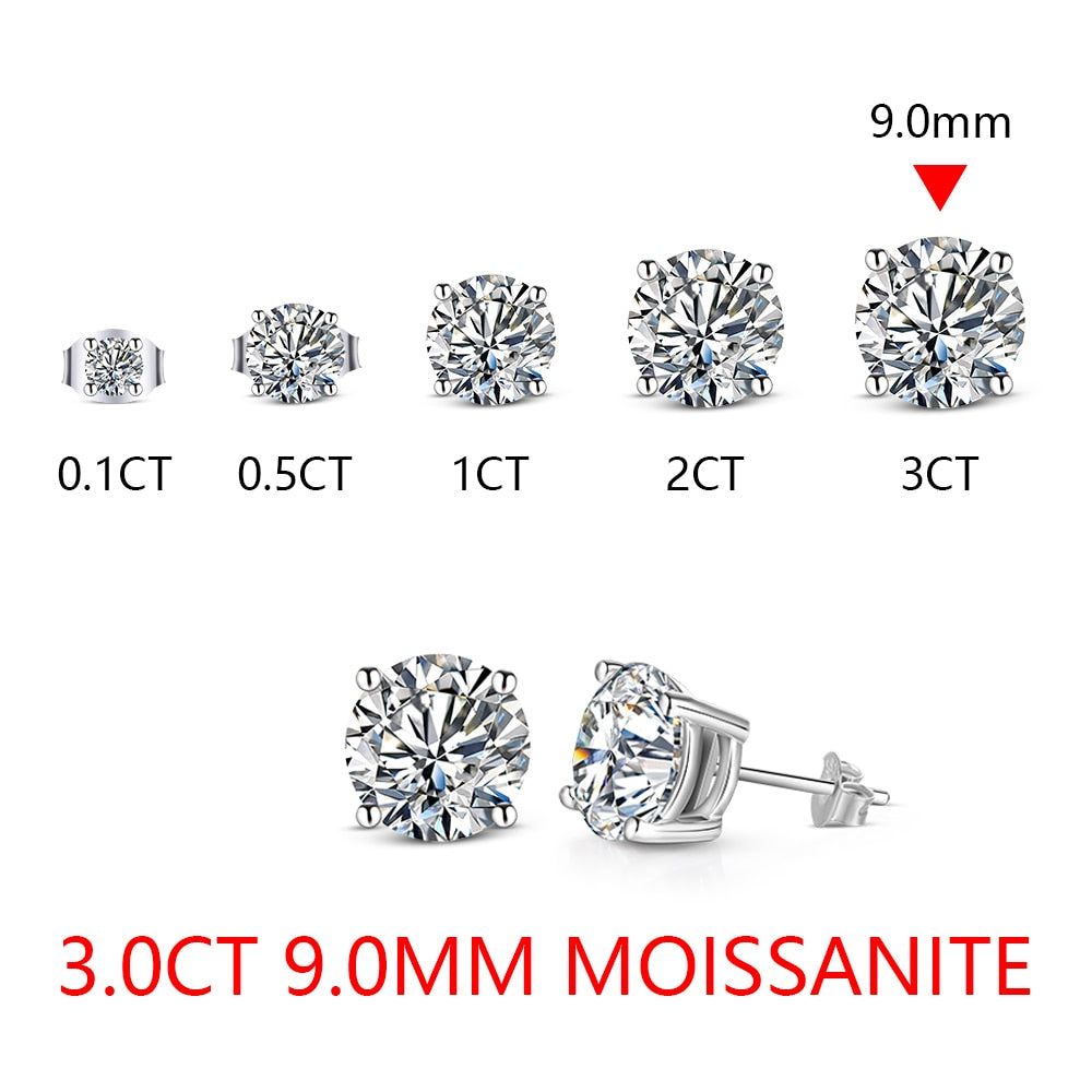 Moissanite Stud Earrings for Women - 1ct Round Cut Diamond Simulant Earrings | Hypoallergenic 14K Gold Plated | Perfect for Everyday Wear, Wedding & Gift Giving