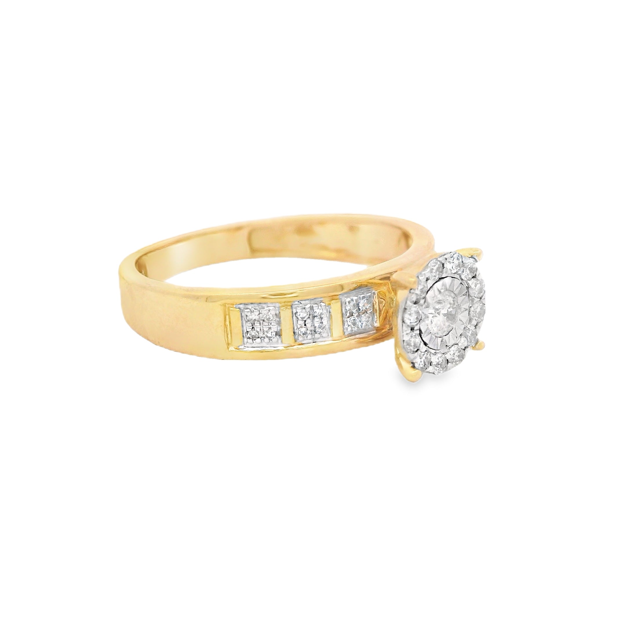 14K Gold Trio Set Round & Square Diamond Rings for Women - Elegant Stackable Bridal Wedding Band Set - Perfect for Engagement, Anniversary, and Everyday Wear | JTJ™
