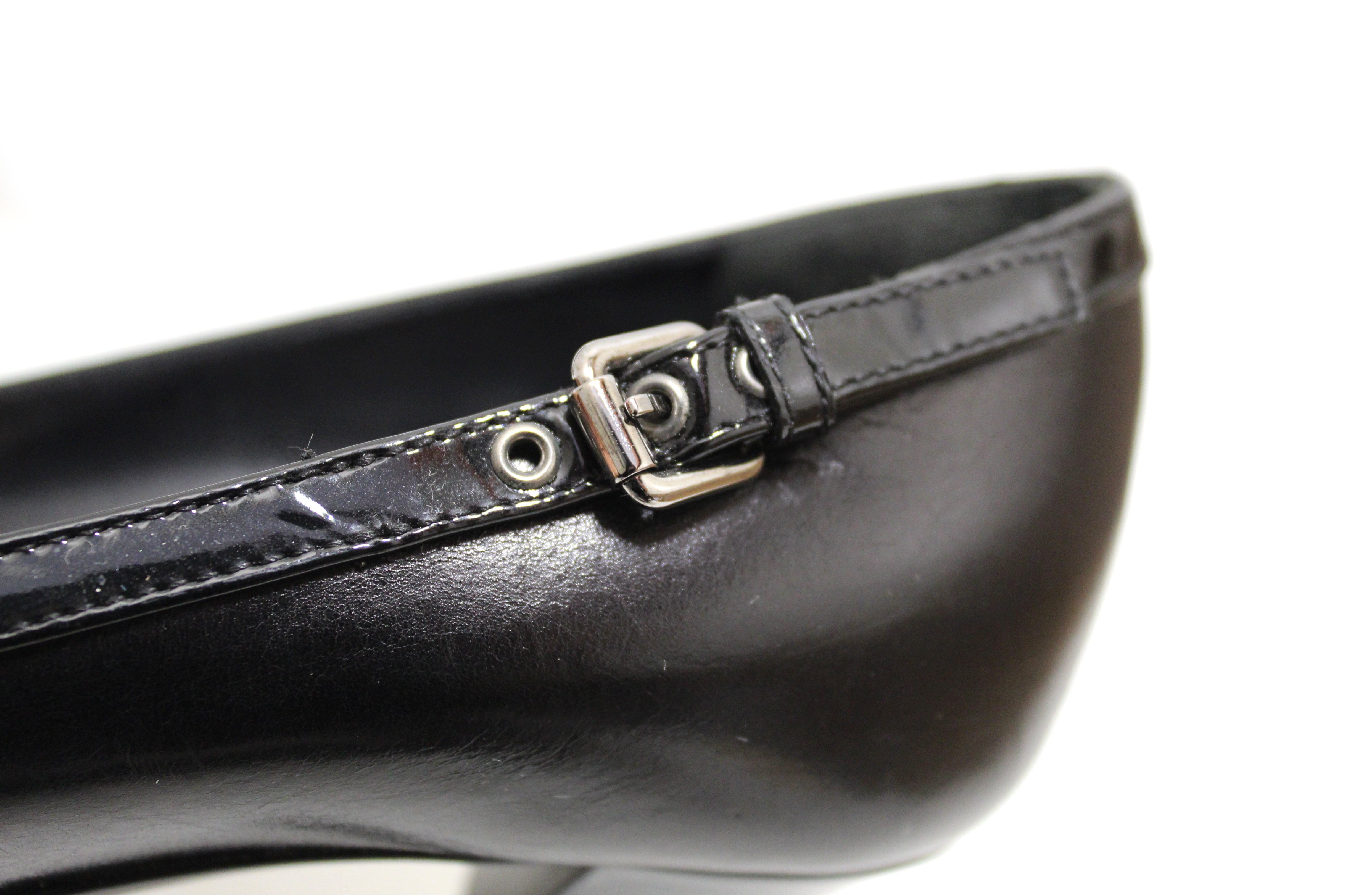 Authentic Louis Vuitton Black Leather Pointed Toe Pumps with Silver Buckle - Women's Size 37 (US 7) | Luxury High Heels for Evening Parties, Weddings & Formal Events