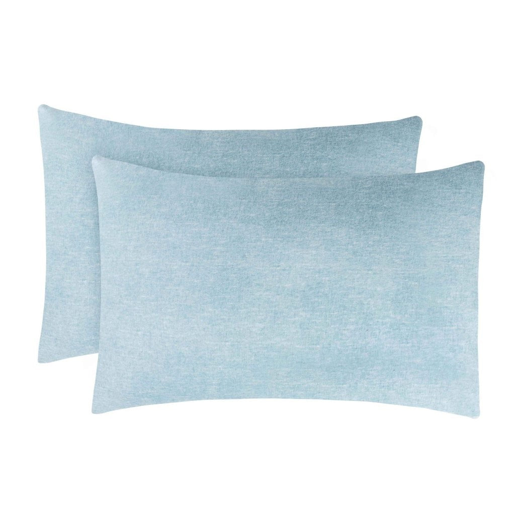 Premium Melange Flannel Cotton Two-Toned Brushed Pillowcases Set of 2 - Soft & Cozy for Winter Nights - Perfect for Bedroom, Guest Room & Home Decor