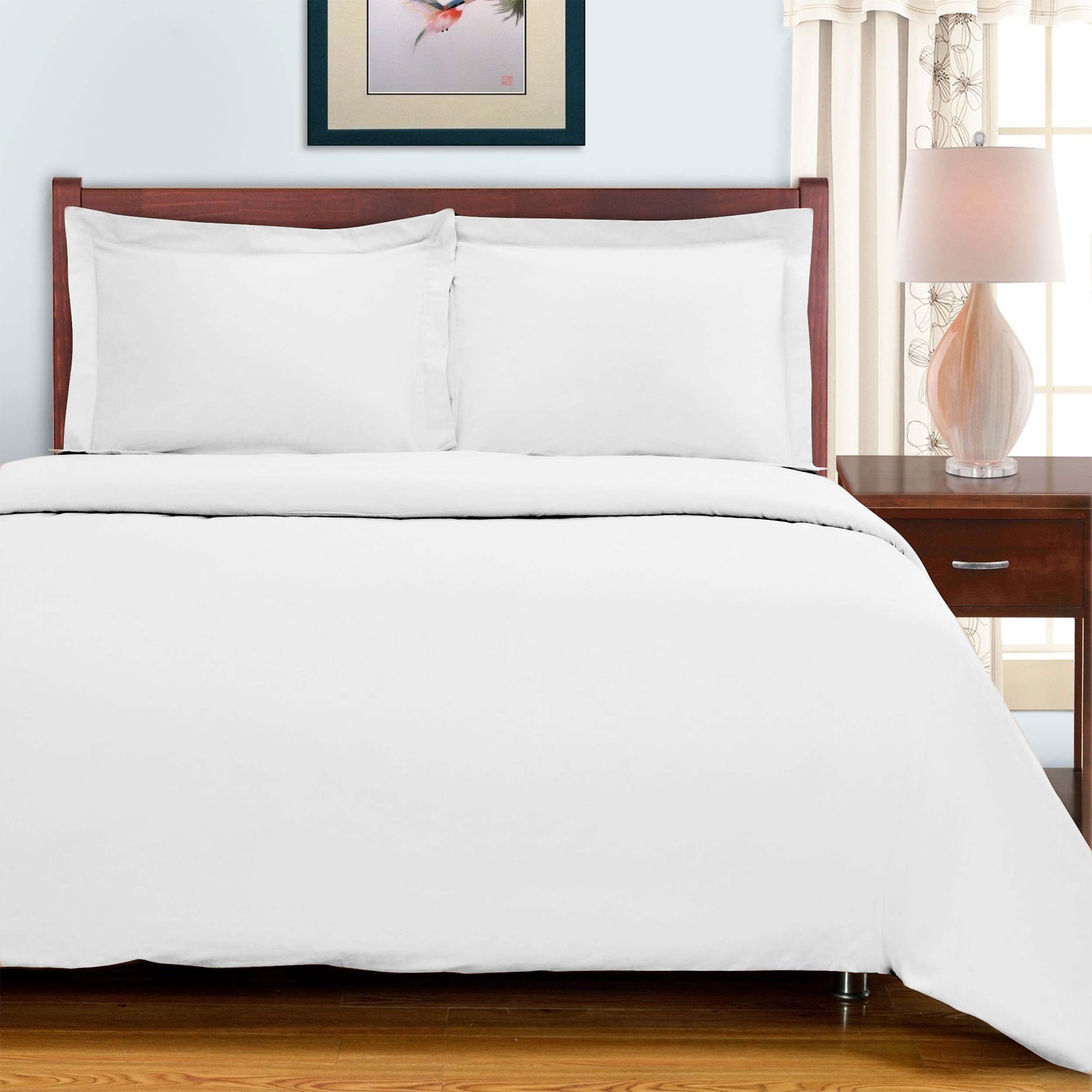 300 Thread Count Solid & Floral Cotton Duvet Cover Set - All Season Soft Bedding for Master Bedroom, Guest Room & Vacation Homes