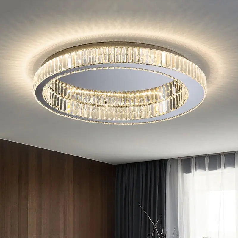 Elizza Flush Mount Crystal Chandelier - Modern Ceiling Light Fixture for Dining Room, Bedroom & Living Room | Elegant Lighting Decor for Home & Wedding Venues