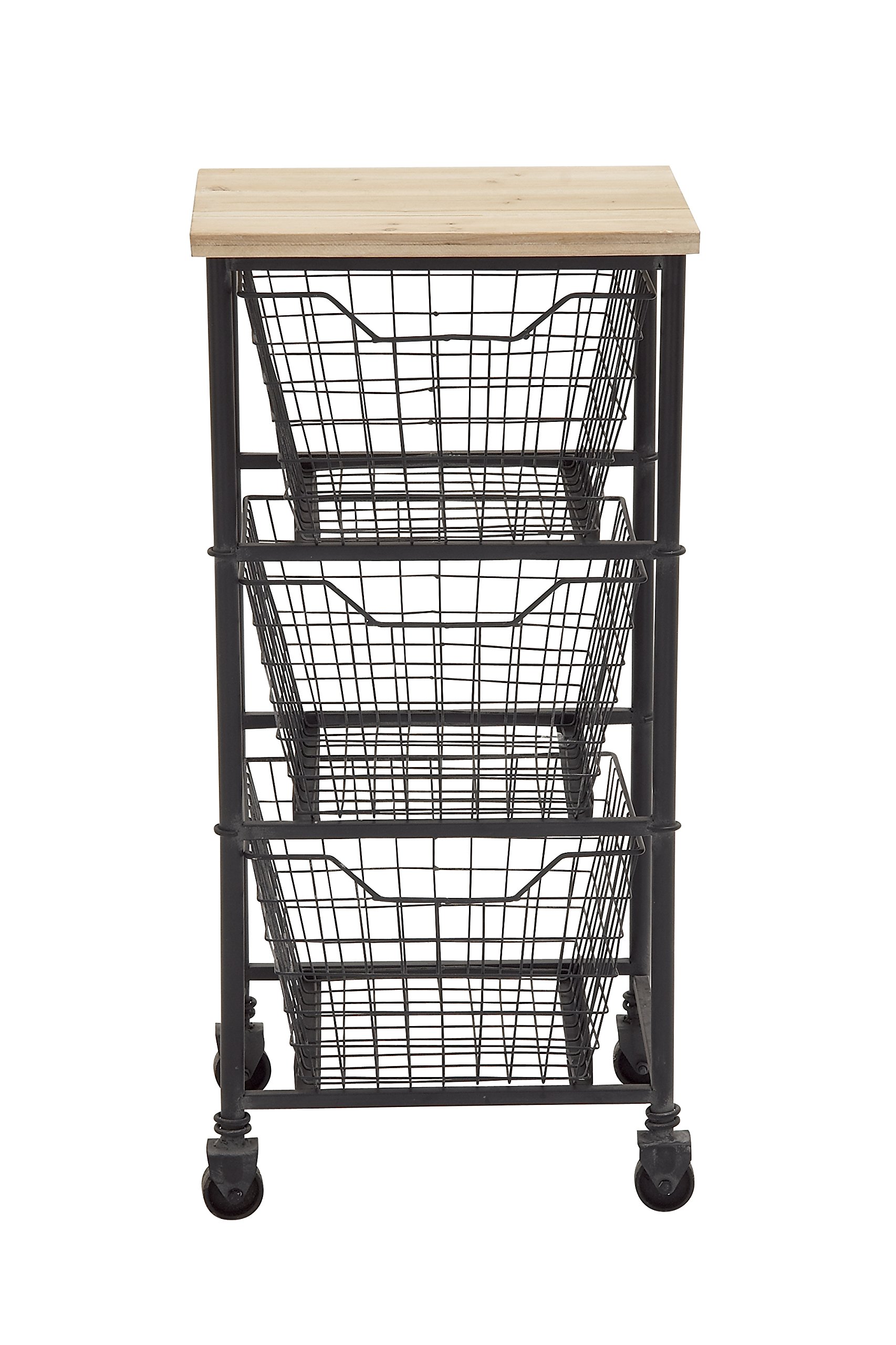 Deco 79 Metal and Wood Storage Cart - 16