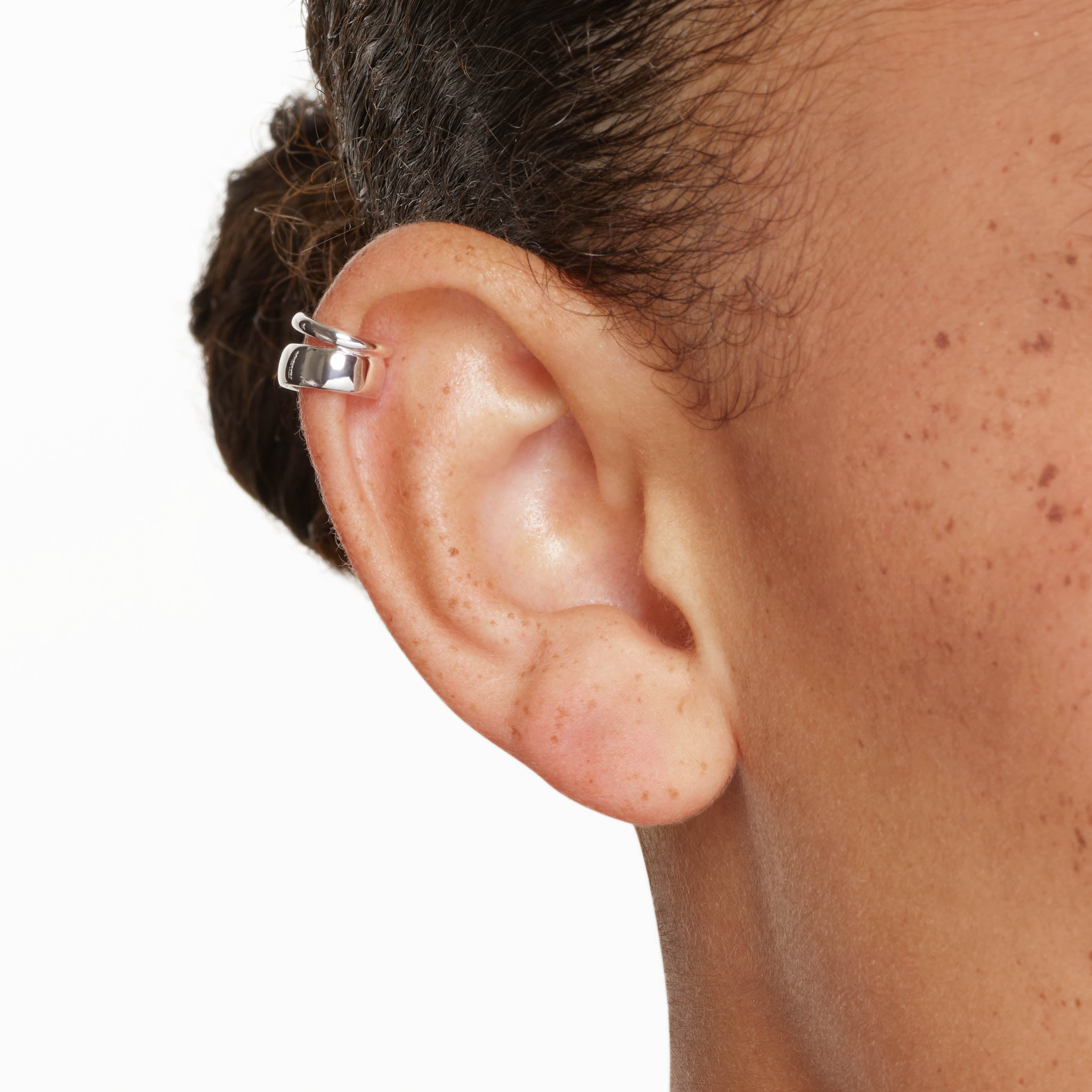 Silver Split Band Single Ear Cuff - Minimalist Earring for Cartilage & Helix Piercing - Perfect for Parties, Weddings & Everyday Wear