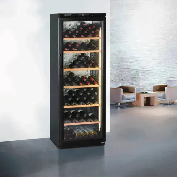 Liebherr 195 Bottle Single Zone Wine Cabinet Barrique Black - Premium Wine Cooler for Home, Restaurant & Wine Cellar Storage