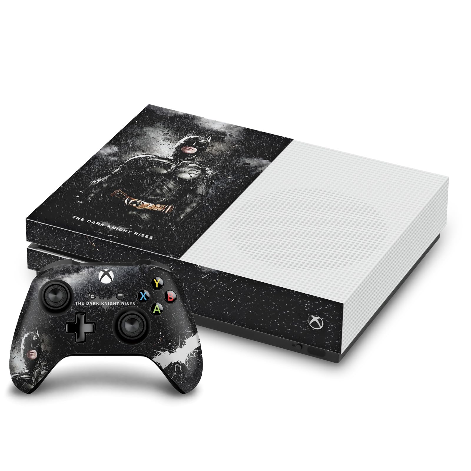Official The Dark Knight Rises Vinyl Skin Decal Sticker - Compatible with Xbox One S Console & Controller Bundle - Premium Licensed Character Art - Perfect for Gaming Setups & Batman Fans