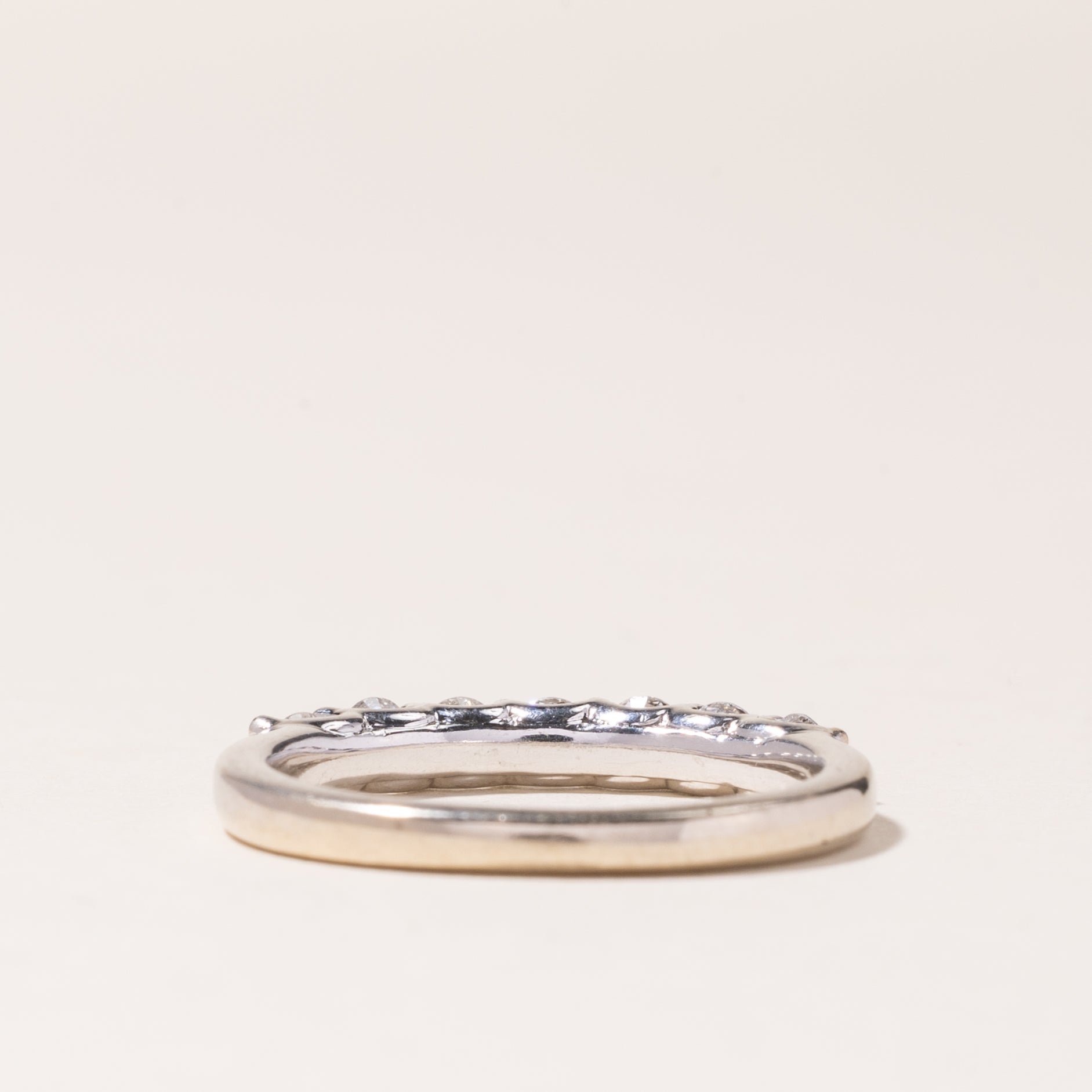 14K White Gold Semi Eternity Diamond Band Ring - 0.50ctw Total Weight | Size 6.25 | Perfect for Anniversary, Engagement, Wedding & Everyday Elegance
