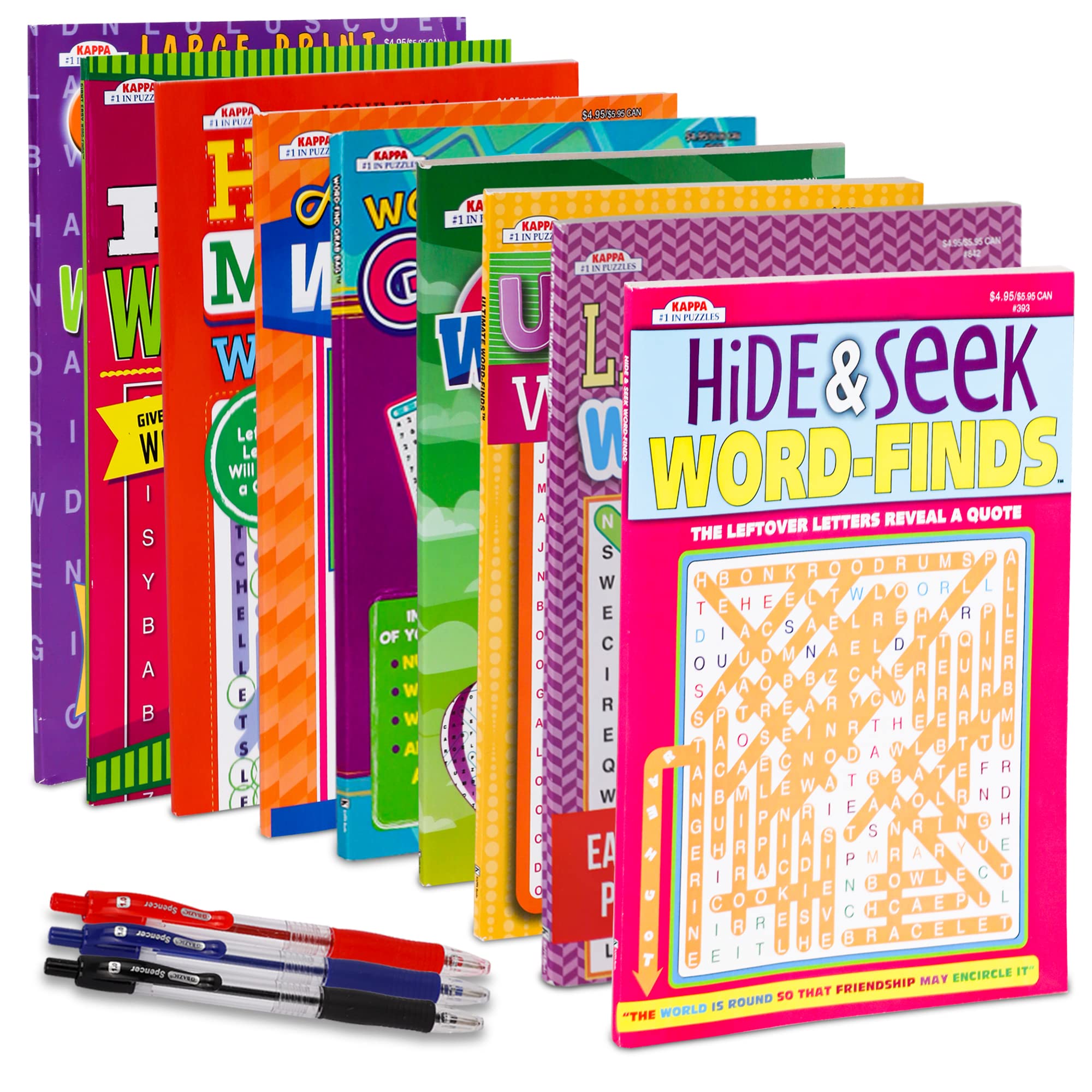 9-Pack 750+ Large Print Word Search Puzzle Books for Adults & Seniors - Brain Stimulation Activity Books with Giant Font (8x10 Paperback, Variety Pack) - Perfect for Travel, Relaxation & Cognitive Exercises