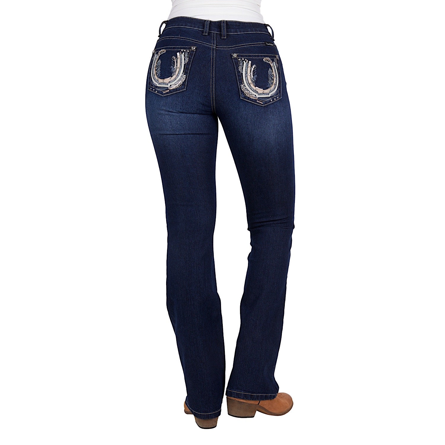 Pure Western Women's Azalee Boot Cut Jeans - Size 34 Leg in Midnight Wash | Stylish Denim Pants for Casual Wear, Country Outfits & Western Fashion