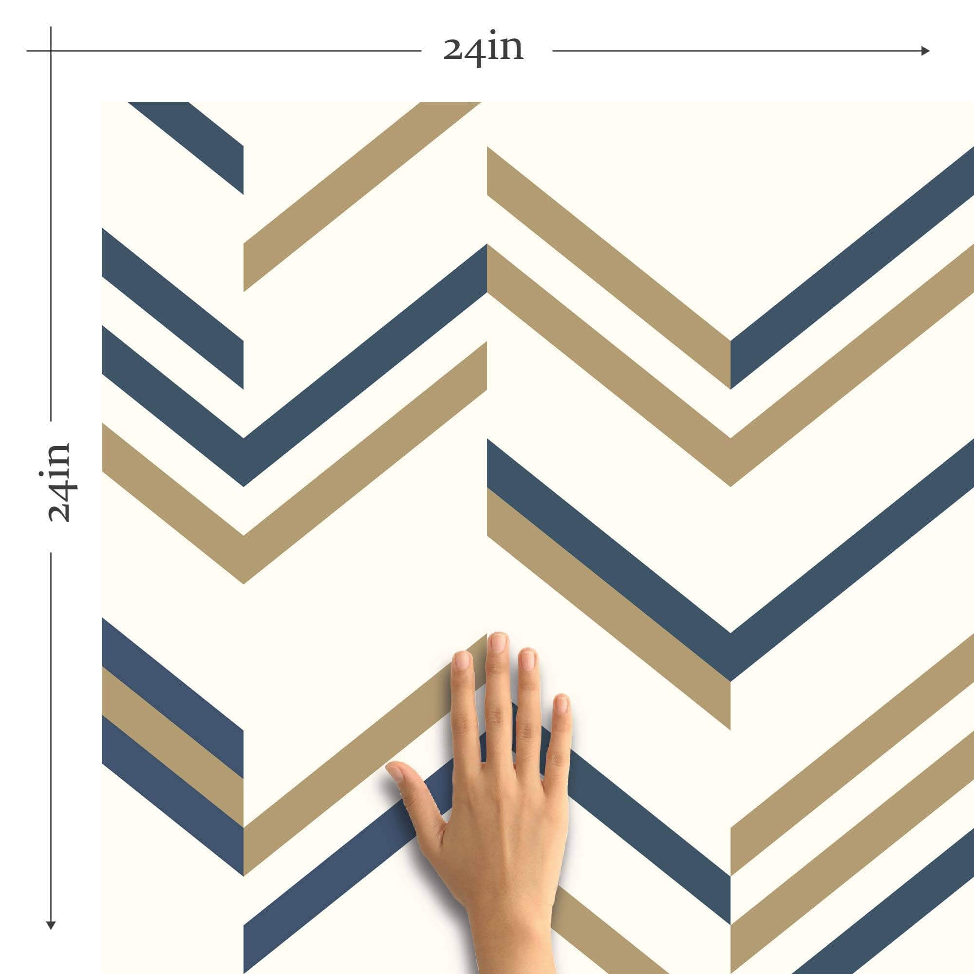 Blue Geometric Peel and Stick Removable Wallpaper - Self-Adhesive Decorative Wall Covering for Bedroom, Living Room & Office Decor