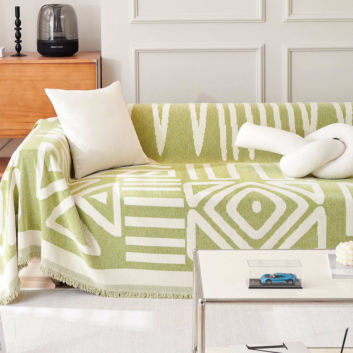 Stylish Geometric Boho Sofa Cover - Trendy & Durable Couch Protector for Living Room, Bedroom, or Dorm Decor - Perfect for Home Makeover & Furniture Protection