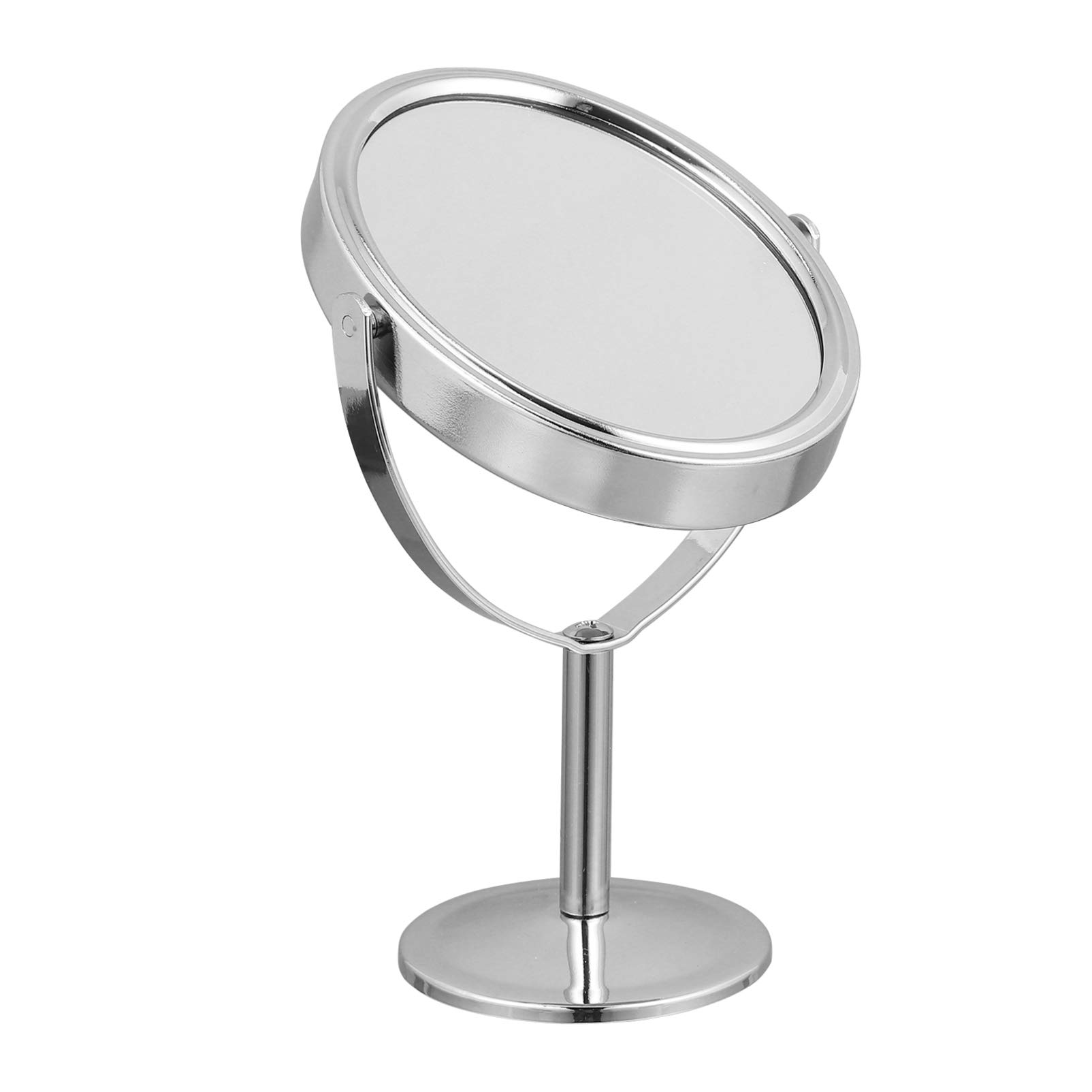 Vintage Double-Sided Swivel Makeup Mirror with Stand - Silver Tabletop Vanity Mirror for Bathroom, Bedroom & Home Decor | Perfect for Makeup Application, Skincare Routine & Dressing Table Organization